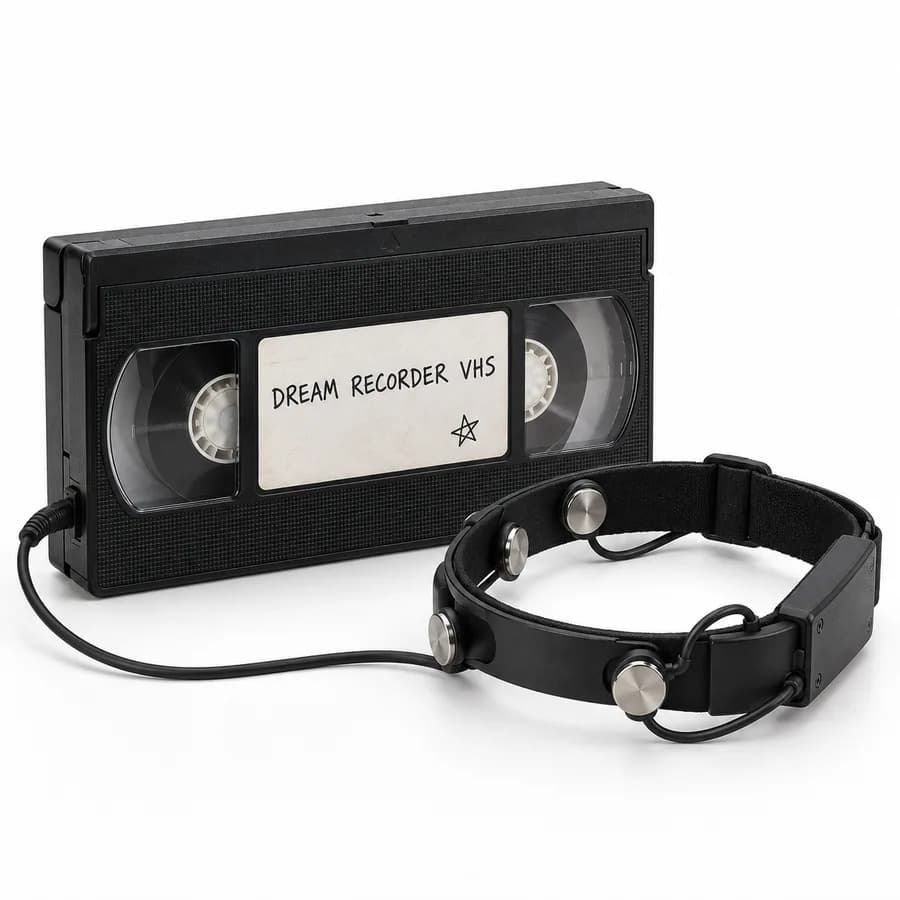 Dream Recorder VHS: a VHS tape with a sensor headband
